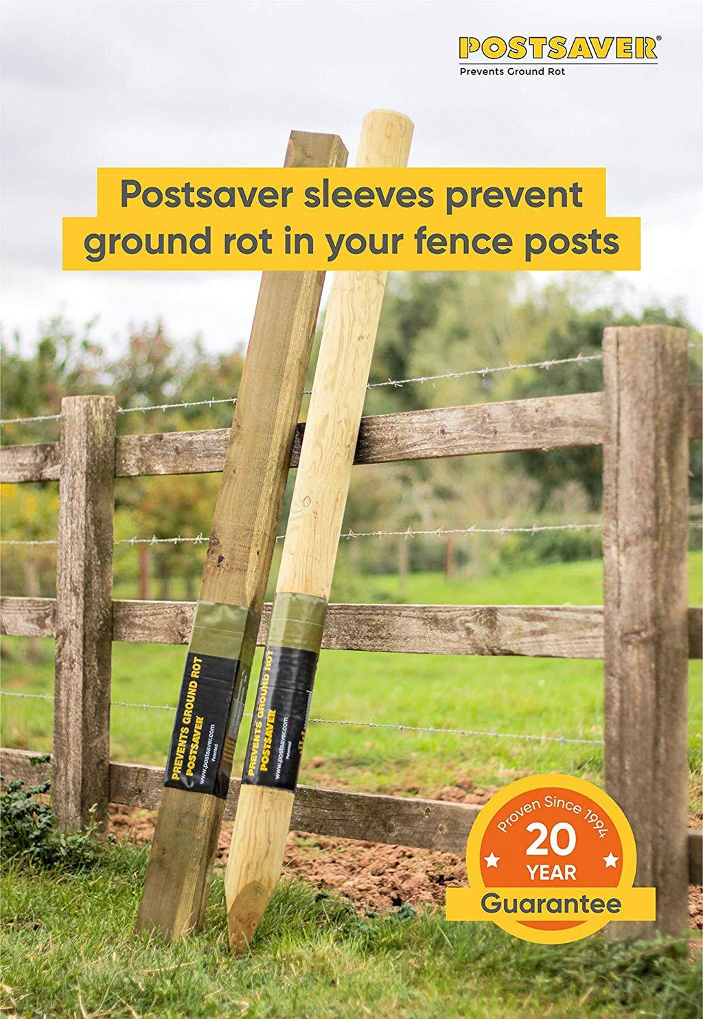 POSTSAVER Post Sleeves | In-Ground Fence Post Protection | 20-Year ...