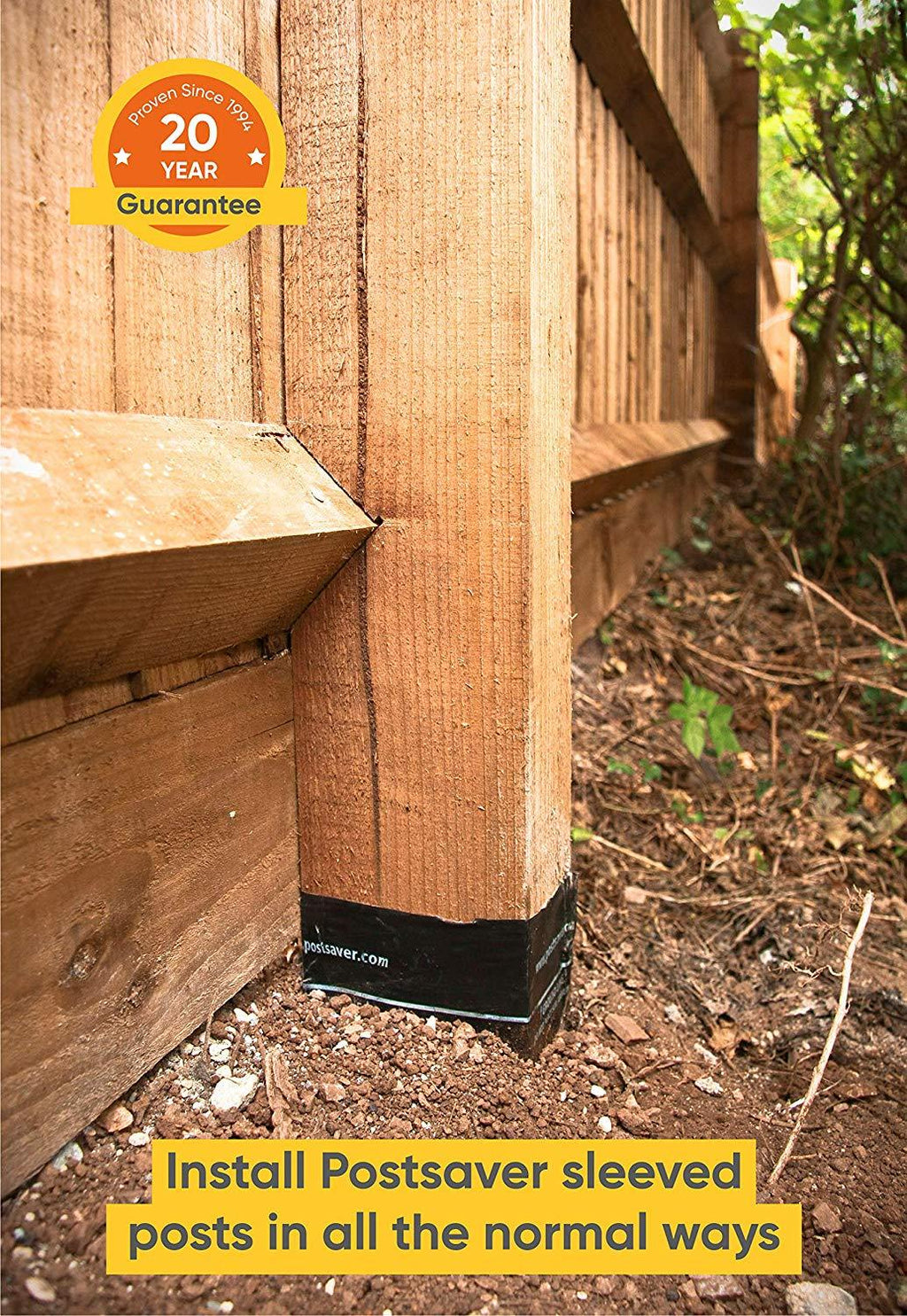 Postsaver Plus POSTSAVER Post Sleeves | In-Ground Fence Post Protection | 20-Year ...
